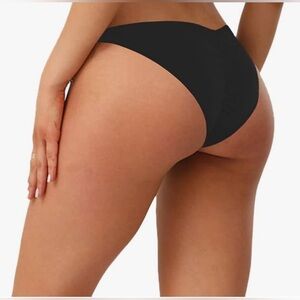 Adore Me Black Bikini Bottom Cheeky Ruched Back NWT Size S